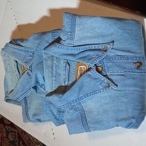 Schmidt large men's denim work shirts, this is a lot of two shirts